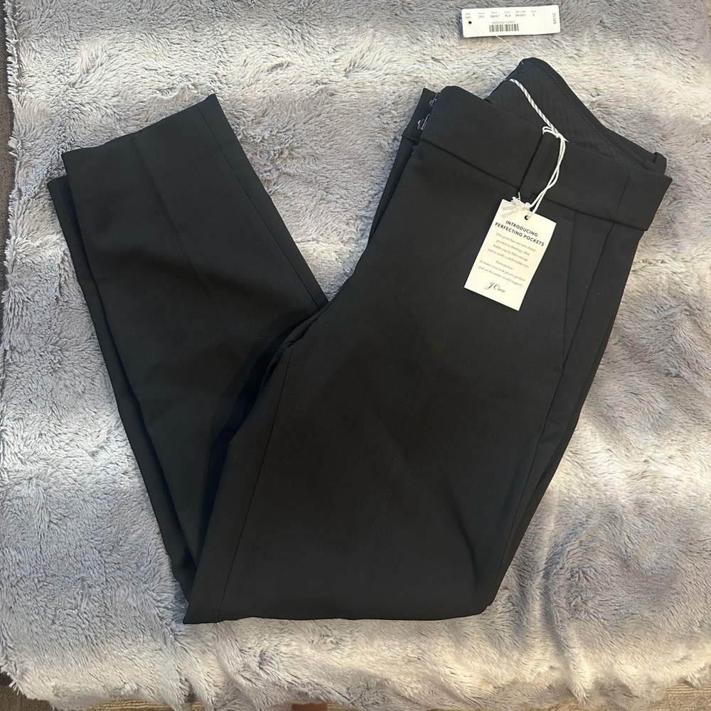 NWT J. Crew Black Cameron Slim Ankle Pants in Four-season Stretch sz 6